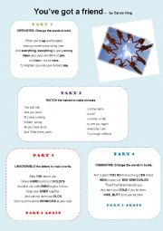 English Worksheet: Song - Youve got a Friend by Carol King