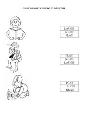 Verbs to laugh, play and read