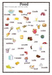 English Worksheet: Food