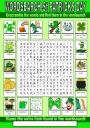 Saint Patricks Day Wordsearch