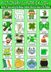 English Worksheet: Saint Patricks Day Pictionary