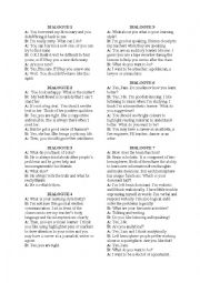 English Worksheet: Dialogues about friendship and brain functions spot on 3 