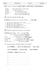 English Worksheet: 7th grade 2nd term 1st exam 