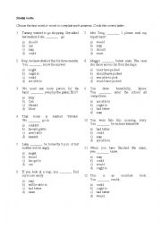 English Worksheet: Model Verb