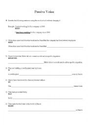 Passive Voice Worksheet