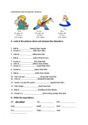 English Worksheet: COMPARATIVE AND SUPERLATIVE EXERCISES