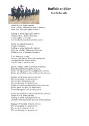 English Worksheet: Buffalo soldier