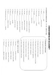 English Worksheet: Expressions of quantity. A/an , any, some, many, much, a lot of