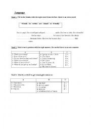 English Worksheet: consolidation tasks