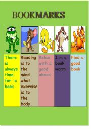 English Worksheet: BOOKMARKS