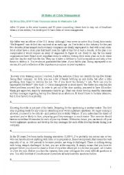 English Worksheet: 10 rules of crisis management - Business English