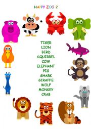 English Worksheet: HAPPY ZOO! :)