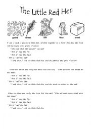 English Worksheet: The Little Red Hen Short Story - Storytelling Children