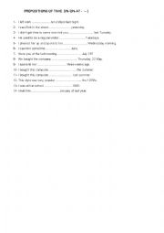 English Worksheet: prepositions
