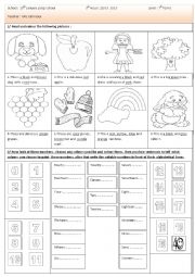 English Worksheet: Colours and numbers