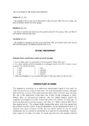 English Worksheet: Conversation class about sexual harassment 