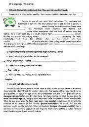 English Worksheet: End of term Test N2 for 2nd year : language part