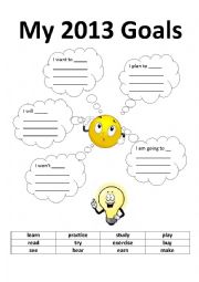 English Worksheet: Start of the Year Goals