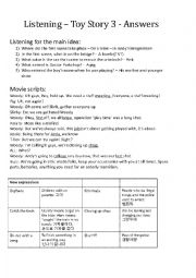 English Worksheet: Toy Story Listening Section 1