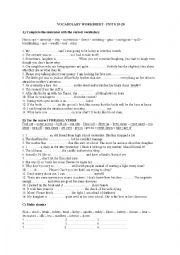 English Worksheet: vocabulary exercise