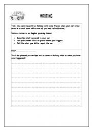 English Worksheet: WRITING ACTIVITY 