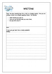 English Worksheet: WRITING TASK