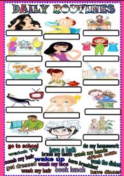 English Worksheet: daily routines