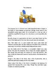 English Worksheet: The Simpsons