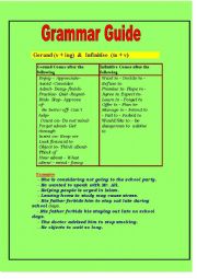 English Worksheet: Gerund and Infinitives