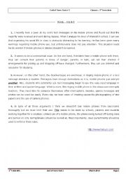 English Worksheet: 3rd form atrs test