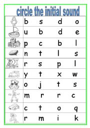 English Worksheet: initial sound worksheet