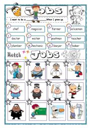 English Worksheet: My Job 1/2