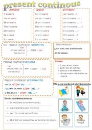 English Worksheet: present continous