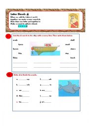 English Worksheet: letter blends sh