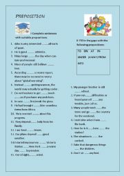 English Worksheet: Prepositions