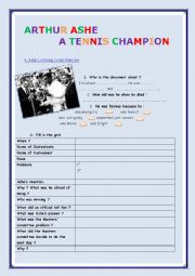 English Worksheet: A tennis champion