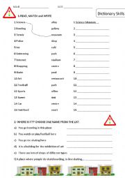 English Worksheet: places in a city- compound nouns