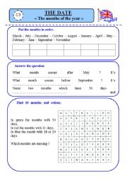 English Worksheet: The months