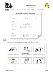 listening test - daily routine part 2 and 3