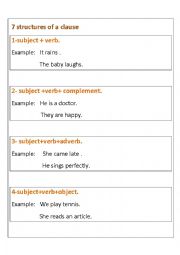 7 structures of a clause