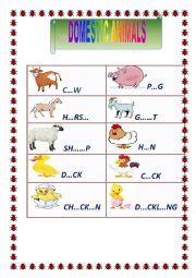 English Worksheet: DOMESTIC ANIMALS