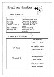 English Worksheet: Should or shouldnt - Giving advice