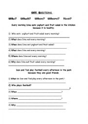 English Worksheet: Wh. questions