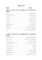 English Worksheet: Comparatives and superlatives