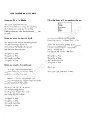 English Worksheet: Girl on fire