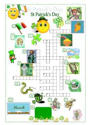 English Worksheet: St Patricks Day Crossword