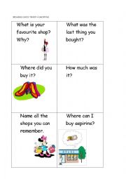 TRINITY GADE 4 SHOPPING SPEAKING CARDS