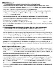 English Worksheet: LANGUAGE Part For 2nd Year