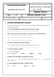 English Worksheet: mid term test