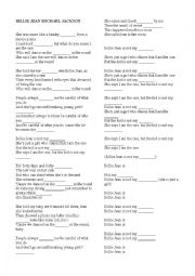 English Worksheet: Michael Jackson - Billie Jean Listening